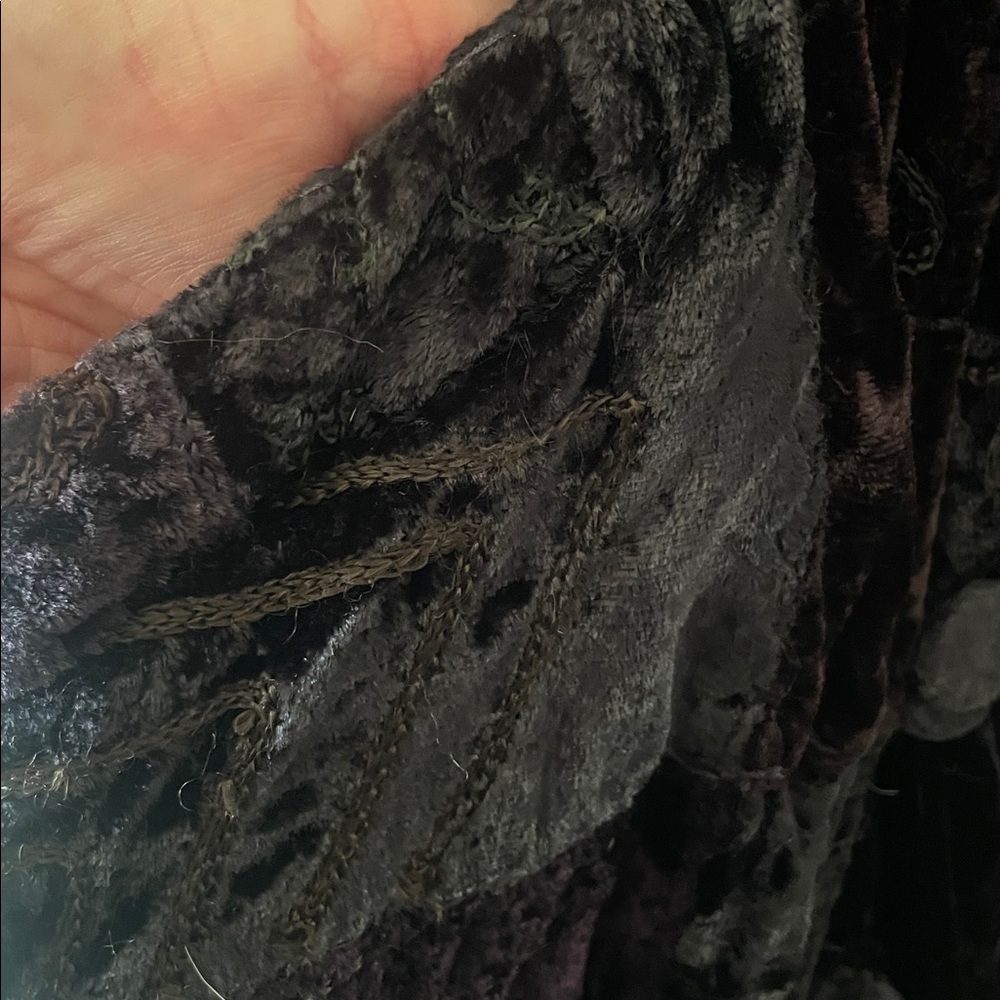 Vintage Raiment Fashions velvet lined floral embroidered patchwork duster coat - Picture 6 of 11